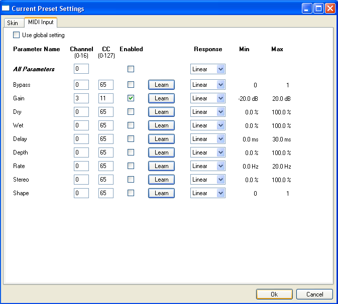 Step 09 - Click on 'Ok', the parameter is now assigned to your controller and is modified when you move the controller